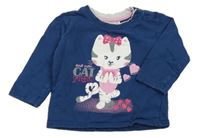 Tmavomodrá mikina s mačkou Ergee