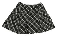 Čierno-bielo-sivá kockovaná sukňa C&A