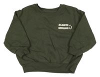 Khaki oversize mikina s nápisom Nutmeg