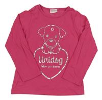Ružové tričko s psíkom Unidog
