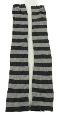 Tmavošedo-šedé pruhované žebrované návleky Ambiente