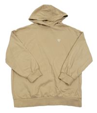 Béžová mikina so srdiečkom a kapucňou