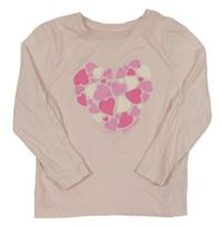 Světlerůžové triko se srdíčky Primark