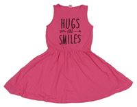 Ružové bavlnené šaty s nápisom Y.F.K.