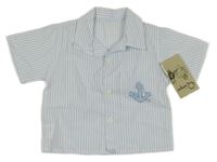 Nové - Světlemodro-biela pruhovaná košeľa s kotvou