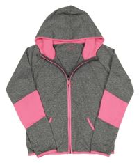 Sivo-neónově ružová prepínaci športová mikina s kapucňou Primark