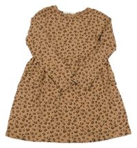 Béžovo-hnedé vzorované bavlnené šaty H&M