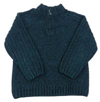 Modrozeleno-tmavomodrý melírovaný sveter M&Co