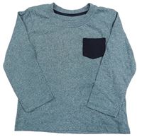 Šalvějové melírované tričko s vreckom PRIMARK