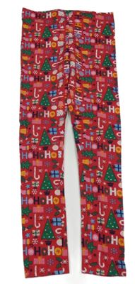 Červené vánoční legíny s obrázky F&F