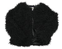 Čierna huňatá podšitá bunda H&M