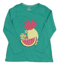 Zelené tričko s ananasom a melónom lupilu