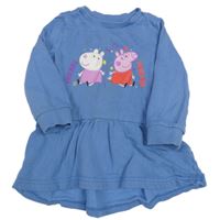 Modrá tepláková šatová tunika s Peppa Pig