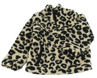 Smetanovo-černá vzorovaná huňatá podšitá mikina Matalan