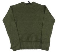 Tmavokhaki melírovaný pletený sveter New Look