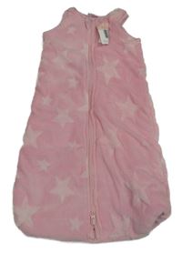 Nové - růžový plyšový zateplený spací pytel s hvězdičkami impidimpi