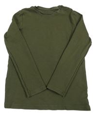 Khaki žebrované mikinotriko Tu