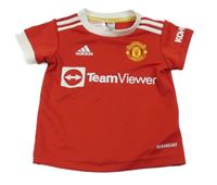 Červeno-bílý funkční fotbalový dres Manchester United Adidas