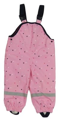 Růžové šusťákové nepromokavé laclové podšité kalhoty s hvězdičkami HONEY KING