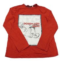 Červené tričko s bicyklom C&A