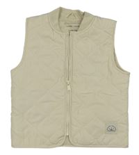 Smotanová prešívaná šušťáková zateplená vesta s nášivkou PRIMARK