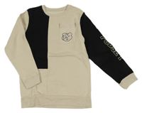 Světlebéžovo-čierna mikina s medvídkem Pudsey a vreckom George