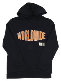 Nové - černá mikina s nápisem a kapsou a kapucí PRIMARK