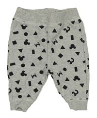 Šedé melírované tepláky s Mickey a obrazci C&A