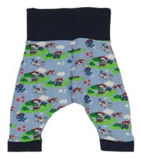 Modro-tmavomodré turecké tepláky s piráty a žralokmi a krokodýlky