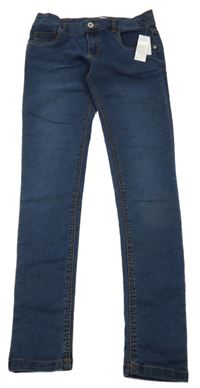 Nové - tmavomodré skinny teplákové rifle Bluezoo