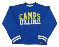 Cobaltovoě modrá mikina s logom a pruhmi CAMPS