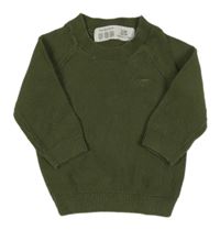 Khaki žebrovaný svetr s dinosaurem PRIMARK