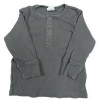 Tmavosivé rebrované tričko H&M