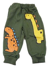 Khaki tepláky s dinosaury 