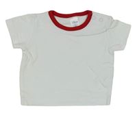 Biele tričko s červeným lemem C&A