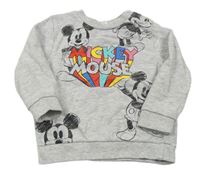 Sivá mikina s Mickey mousem a nápismi Disney