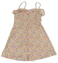 Světlerůžovo-barevné květované propínací šaty Primark