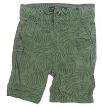 Khaki plátenné slim chino kraťasy s listami Denim Co.