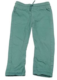 Světlezelené plátěné slim kalhoty Denim Co.