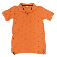 Oranžové polo tričko s palmami Dopodopo