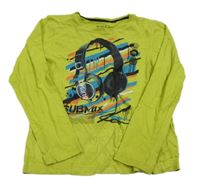 Limetkové tričko so sluchátky C&A