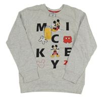 Svetlosivá melírovaná mikina s Mickeym Disney