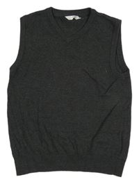 Tmavosivá melírovaná svetrová vesta M&S