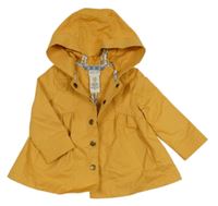 Hořčicový plátěný kabát s kapucí Rachel Zoe