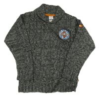 Tmavosivý melírovaný sveter s nášivkou - Planes C&A