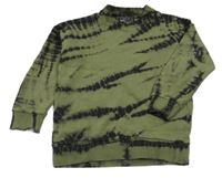 Khaki-černá batikovaná mikina Next