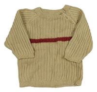 Piesková ý rebrovaný sveter s pruhom Prénatal