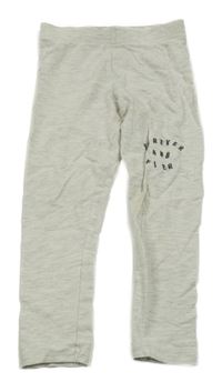 Světlešedé melírované legíny s nápisem George