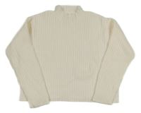 Smotanový rebrovaný crop sveter Zara