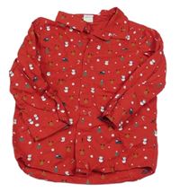 Červená košeľa s obrázkami H&M